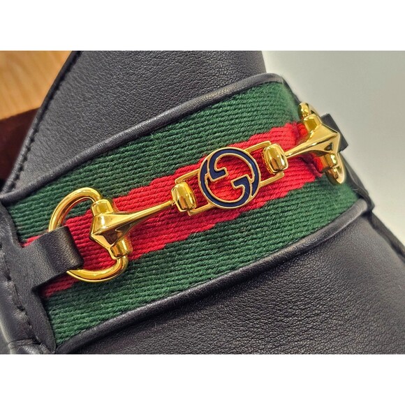 GUCCI Ayrton GG-Bit Drivers Men's 12 Horsebit Leather Loafers 624698 Black EUC - Picture 11 of 16